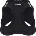 Best Pet Supplies - All Weather Mesh / Plush, Reflective, No Pull Harness for Small, Medium Dogs, Cats - Secure with Hook & Loop Fastener, Buckle, Double D-Rings - Black Plush, S