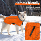Fragralley Dog Coat Large, Waterproof Dog Jacket with Warm Fleece Lining, Adjustable Reflective Dogs Winter Coat, Turtleneck Pet Coats for Cold Weather (Orange XL)