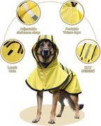 Dog Raincoat Jacket Adjustable Hooded Poncho Lightweight Waterproof Clothes with Strip Reflective Pet Rain Coat for Small to X-Large Dogs