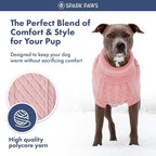 Spark Paws Knit Dog Sweater – Ultra Soft Warm Winter Dog Sweater for Small, Medium & Large Dogs – Stretch Fit Pet Sweater for French Bulldog, Pitbull, Girl & Boy Dogs Jacket, (Pink Cableknit, 2XL)