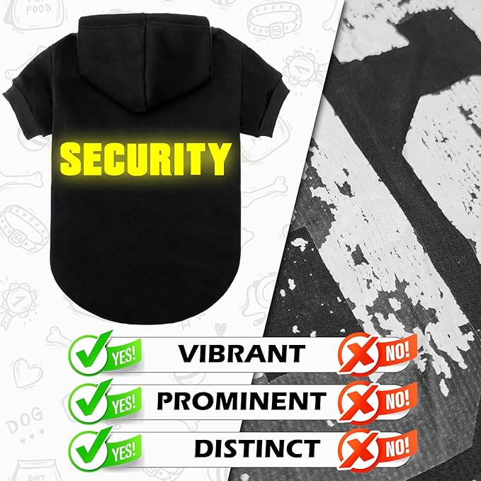 EXPAWLORER Security Dog Hoodie Puppy Sweater - Dog Sweatshirt Soft Fleece Lined Pet Clothes, Cold Weather Hooded Jacket Coat Keep Warm for Small Medium Large Dogs, 2X-Large