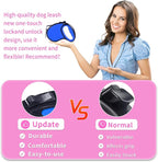 Retractable Dog Leash,[Strong Nylon Tape][One-Handed One Button Lock] for Small Medium Dogs and Cats,16ft Pet Walking Leash with 360°Tangle-Free Design,Anti-Slip Handle,Gift Package (Navy Blue)