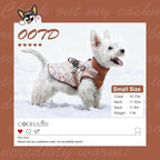 Dog Winter Coat for Small & Medium Dogs (Up to 32lb), Waterproof Dog Coat with Harness, Puppies Windproof Puppy Puffer Jacket, Snowsuit for Dachshund,Frenchie, Corgi (Paw Brown, Small)