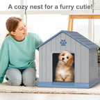 EasyUp Dog House Outdoor Indoor,Dog House Weatherproof Resin Shelter with Air Vents and Elevated Floor for Small Medium Large Dogs,Easy Clean and Assemble(31.18 * 33.7 * 32.52in, Blue)