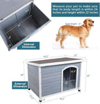 Petsfit Outdoor Wooden Dog House with Adjustable Foot