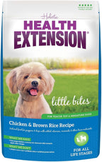Health Extension Little Bites Dry Dog Food for Small Breeds, Chicken & Brown Rice Recipe, with Probiotics & Superfoods for Digestion & Coat Health, 4 lb bag (Pack of 1)