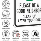 SmartSign "Please Be A Good Neighbor, Clean Up After Your Dog" Sign | 12" x 18" Aluminum