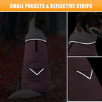 iBuddy Dog Winter Coats with Fleece Vest,Waterproof Warm Dog Snow Jacket Windproof, Reflective Adjustable Pet Dogs Cold Winter Coat for Dogs Girl Boy