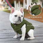 Fleece Hoodie, Windproof Waterproof Coat, Winter Warm Jacket, Cold Weather Pet Apparel Clothes Vest for Small Medium Large Dogs (XXXL, Green)