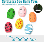 Dog Toys, Squeaky Latex Rubber Bouncy Balls, Squeaky Egg Dog Toys Balls, 3 Pack Interactive Squeak Dog Toy Set for Medium Large Breeds Dogs (3 Pack-A, Large)