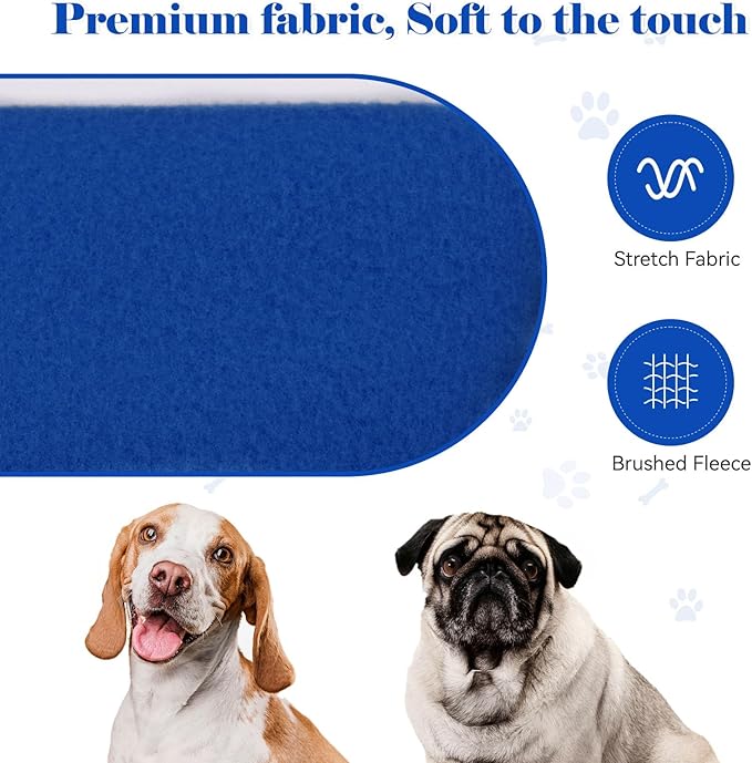 Dog Sweaters for Large Dogs Pet Sweater Solid Soft Brushed Fleece Dog Hoodie Clothes Pet Hoodie Sweatshirt with Pocket(Blue-L)