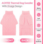 AOFITEE XL Dog Sweater, Dog Sweater Large Size Dogs, Large Dogs Sweaters for Female Male, Turtleneck Thick Warm Knitted Winter Fall Pet Sweatshirt Pullover, Solid Pet Christmas Sweaters (Pink, XL)