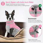 AOFITEE Dog Coat, Warm Dog Winter Coat, Reflective Turtleneck Large Dogs Jacket with Harness Built in, Turtleneck Pet Winter Jacket, Waterproof Pet Snow Jackets Fleece Vest, Pink XL