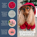 DJANGO Highland Dog Jacket & Raincoat – Water-Repellent, Lined Dog Coat with Hood, Adjustable Fit & Harness Hole – Lightweight Rain & Wind Jacket for Small & Medium Dogs up to 30 lbs (Red, Medium)