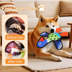Interactive Squeaky Dog Toys,Crinkle Dog Toy to Keep Them Busy,Colorful Absurd Duck Dog Toys,Fun for Indoor Puppies,Chewing and Playing(Green)
