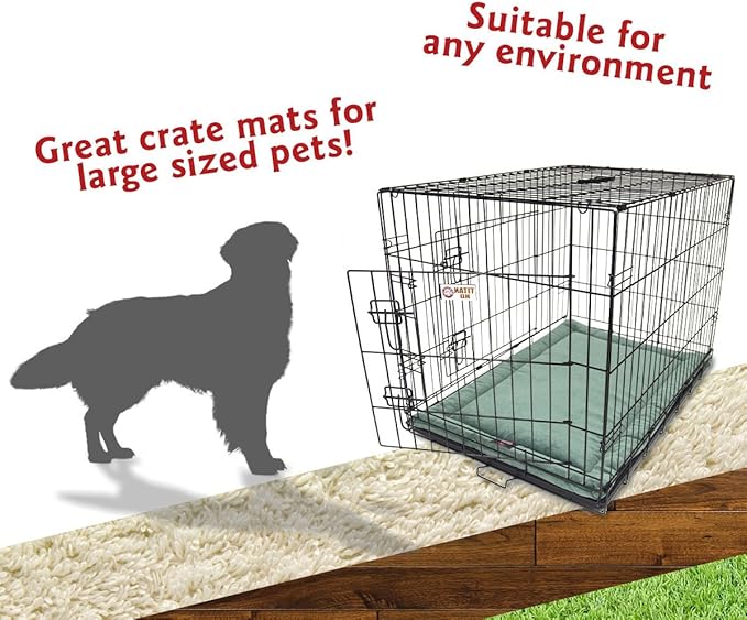 Majestic Pet Orthopedic Memory Foam Dog Crate Mat - Plush Pet Bed Pad for Crates & Kennels | USA Crafted | 42"x26" Villa Azure