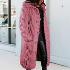 LOAIHA Women Chunky Cable Knit Long Sleeve Cardigan Fall Winter Trendy Oversized Button Down Sweaters Outerwear with Pocket