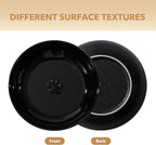 5.7'' Ceramic Wide Whisker Friendly Cat Dishes, Set of 3 Ceramic Cat Bowls, Indoor Kitten Feeding Food& Water Dish to Prevent Whisker Fatigue(3 Pcs, Black)