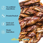 hotspot pets All-Natural Braided Beef Gullet Sticks (5 Pack) Grass-Fed, 6'' Braided Esophagus Jerky Treats - Rich in Glucosamine & Chondroitin for Joint Health – Rawhide-Free Dog Chews