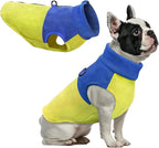 Idepet Dog Fleece Vest Sweater Zip Up Warm Pullover Dogs Jacket with D-Ring Leash Winter Cold Weater Coat Pet Sweatershirt Clothes Hoodie for Small Medium Dogs Boy Girl (Blue/Green, XXS)