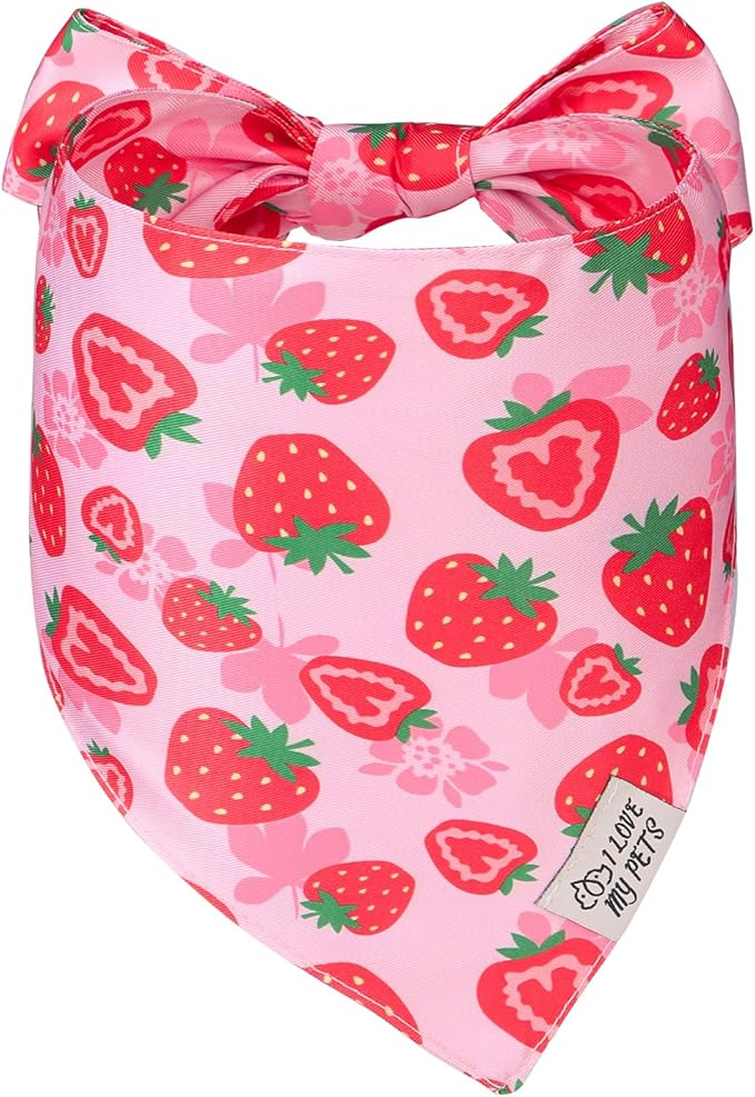 SCENEREAL Summer Dog Bandana, Double Side Dog Scarf for Small Medium Large Dogs Cats Puppy,Holiday Bandanas for Dogs Boys Girls, Premium & Soft Fabric Pet Accessories for Birthday Party Days, (Size L)
