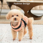 Dog Jacket with Harness,Fleece Lined Warm Puppy Coat for Winter,Soft Windproof Small Dog Vest,LightOrange XS