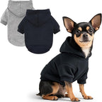 Idepet Pet Dog Hoodies 2 Pack with Pocket, Dog Outfits for Small Pets Chihuahua Clothes Warm Coat Jacket Autumn Puppy Sweatshirt Cats Clothing