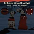 MIGOHI Lightweight Dog Coat, Windproof Dog Jacket, Puffer Jacket for Large Dogs, Padded Vest with Reflective Strips, Warm Snow Vest in Cold Weather, Easy On Hook & Loop Belly, Caramel, 3XL