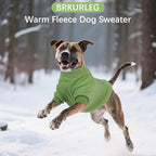 BRKURLEG Dog Sweater Warm Soft Fleece Dogs Sweaters, Turtleneck Sweatshirt for Small Medium Large Dogs, Dog Winter Coat, Christmas Pet Jacket with Zipper Cold Weather Coat (Green, S)