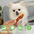 MON2SUN Double Flavor Dog Treats, 4 Inch Chicken and Duck Wrapped Calcium Bones, Rawhide Free Chews for Small Dogs, Teeth Cleaning Bones, 10.58oz (15 Count-Pack of 1)