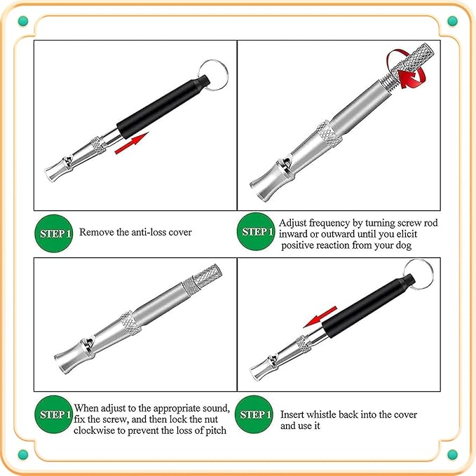2 Pack Dog Whistle - Adjustable Ultrasonic Silent Dog Training Whistle for Effective Bark Control, Professional Recall and Training, Includes Lanyard