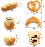 CiyvoLyeen Bread Catnip Toys, Cat Toy for Indoor Interactive Toys, Kitten Chew Bite Kick Toy Baguette Croissant Pretzel Toast Bun Cinnamon Roll Plush Catmint Pet Birthday Presents 6 Pack