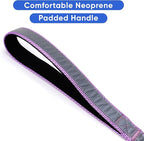 Pawtitas 6 FT Padded Dog Leash with Comfortable Neoprene Padding Handle - Purple Lead | Small Reflective Dog Leash with Highly Reflective Band Perfect for Extra Small and Small Dogs and Puppies.