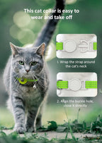 AirTag Cat Collar, Reflective Kitten Collar Breakaway Apple Air Tag Cat Collar, GPS Cat Collar with AirTag Holder and Bell, Lightweight Tracker Cat Collars for Girl Boy Cats Kittens (Luminous Yellow)
