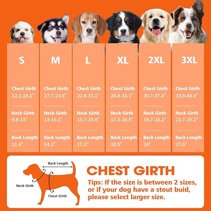 Fragralley Dog Coat Large, Waterproof Dog Jacket with Warm Fleece Lining, Adjustable Reflective Dogs Winter Coat, Turtleneck Pet Coats for Cold Weather (Orange XL)