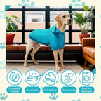 Basic Dog Hoodie Sweatshirts, Pet Clothes Hoodies Sweater with Hat and Leash Hole, Soft Cotton Outfit Coat for Small Medium Large Dogs, Royal Blue (Medium)