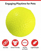 ALPI Chomp Ball - Durable Chew Toys for Dogs & Other Pets - Stimulating Dog Toys for Aggressive Chewers - Soft Dog Chews - 3-Pack, Neon Yellow