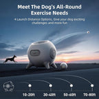 uahpet Automatic Ball Launcher for Dog with Obstacle Detection, 20ft-80ft Adjustable Distances Ball Thrower Launcher for Medium & Large Dogs with 3Balls (2.5 inches)