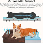 Orthopedic Dog Beds Large Sized Dog, Memory Foam Pet Bed for Large Dogs, Washable Removable Cover, Nonskid Bottom, Waterproof, 41x27x6 Inches, Brown Grey