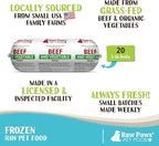 Raw Paws Signature Blend Pet Food for Dogs & Cats - Beef and Vegetables Recipe, 1-lb Rolls (20 Pack) - Fresh Pet Food Made in USA - Natural Dog Food Rolls - Raw Frozen Blend Dog & Cat Food