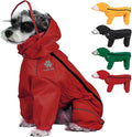 PINA Raincoat for Dogs - Waterproof Jacket With Hood, Lightweight Coat With Leash Hole, Poncho With Reflective Strap and Pocket for Wet Weather, Full Wrap Design for Full Protection