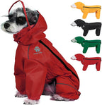 PINA Raincoat for Dogs - Waterproof Jacket With Hood, Lightweight Coat With Leash Hole, Poncho With Reflective Strap and Pocket for Wet Weather, Full Wrap Design for Full Protection