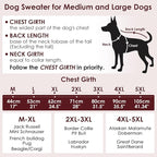 Extra Large Dog Sweater, Sleeve Turtleneck Sweater with Harness Hole, Christmas Pullover Sweaters for Dogs Boy Girl, Winter Dog Jumper for Rottweiler, Alaskan, Great Dane, Brown 4XL
