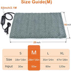 GASUR Heated Dog Bed, Waterproof Cat Heating Pad with Timer Temperature Adjustable, Indoor Heated Electric Pet Bed for Cats Dogs, Auto Power-Off, Anti-bite Pet Heated Pad, 28''x16'', Medium