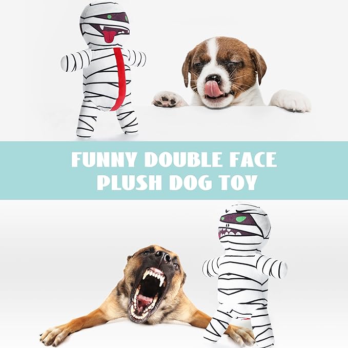 Nocciola Halloween Zombie Mummy Dog Toys with Organs: Funny Cool Squeaky Dog Chew Toys for Puppies, Small and Medium Size Dogs, Plush Stuffed Puzzle Toys for Dog Training Hide and Seek Pet Supplies