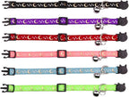 6 PCS Breakaway Cat Collars with Bell Golden Moon Glowing Star in The Dark for Kitten