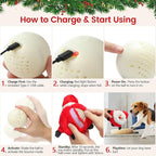 Senneny Interactive Dog Christmas Toys Motion Activated, Rolling Dog Ball with Plush Cover USB Rechargeable, 360° Smart Automatic Moving Pet Toy for Large Medium Small Dogs (Santa)