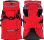 Doglay 2 in 1 Dog Coat with Harness Built-in, Waterproof Dog Winter Jacket with Pocket & Poop Bags, Reflective Adjustable Pet Winter Coat for Small, Medium, Large Dogs