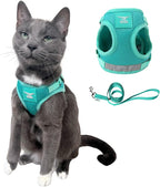 Travel Cat x Jackson Galaxy Harness and Leash Set - Adjustable Fit Mesh Cat Harness with Nylon Leash - Comfort, Escape Proof Harness for Cats, Kitten for Outdoor Walking, Hiking (Small)