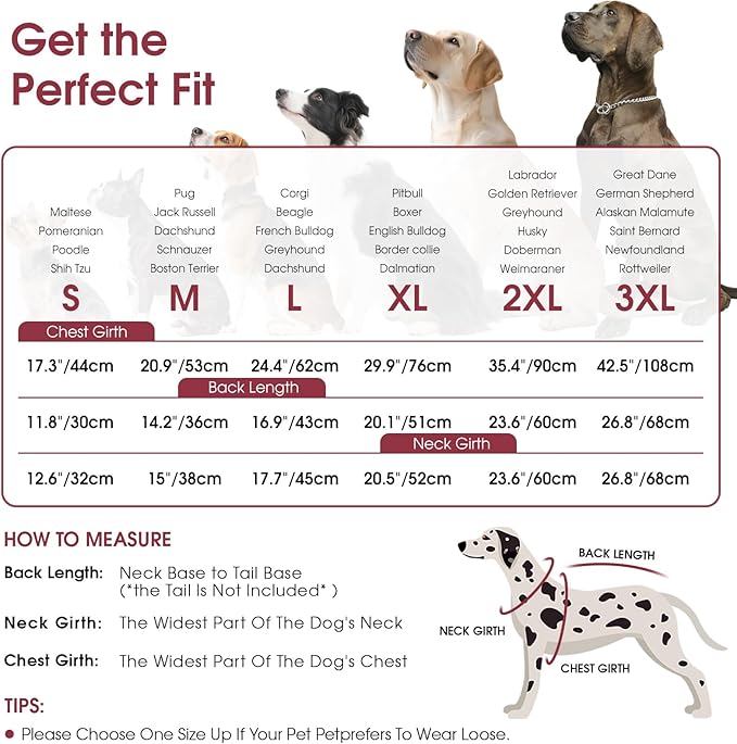 Queenmore Dog Winter Jacket, Dog Coats for Large Dogs, Warm Cozy Pet Jacket Winter with Harness Built in, Waterproof Pet Snow Jacket, Thick Fleece Lining Snowsuit for Large Dogs, Burgundy L